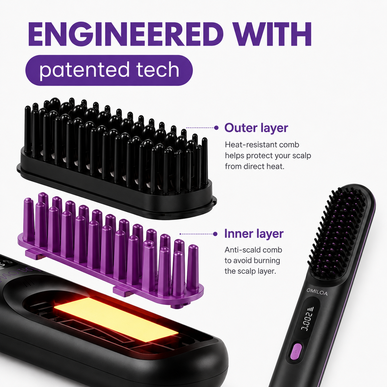 GlideStyle Pro ceramic bristle layers close up view