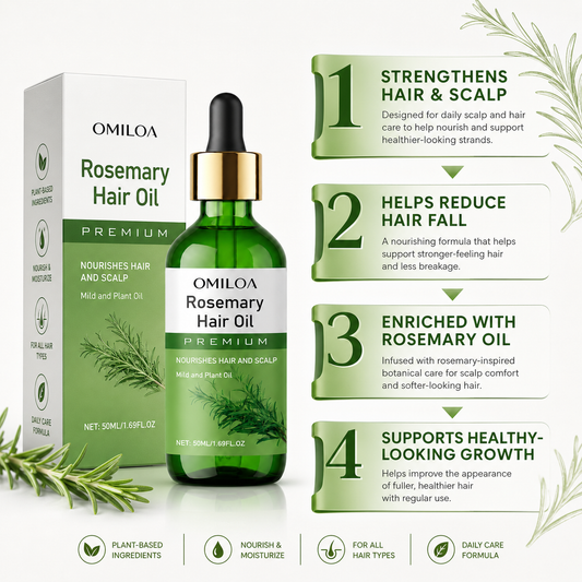 Rosemary Hair Oil scalp application demonstration for hair growth