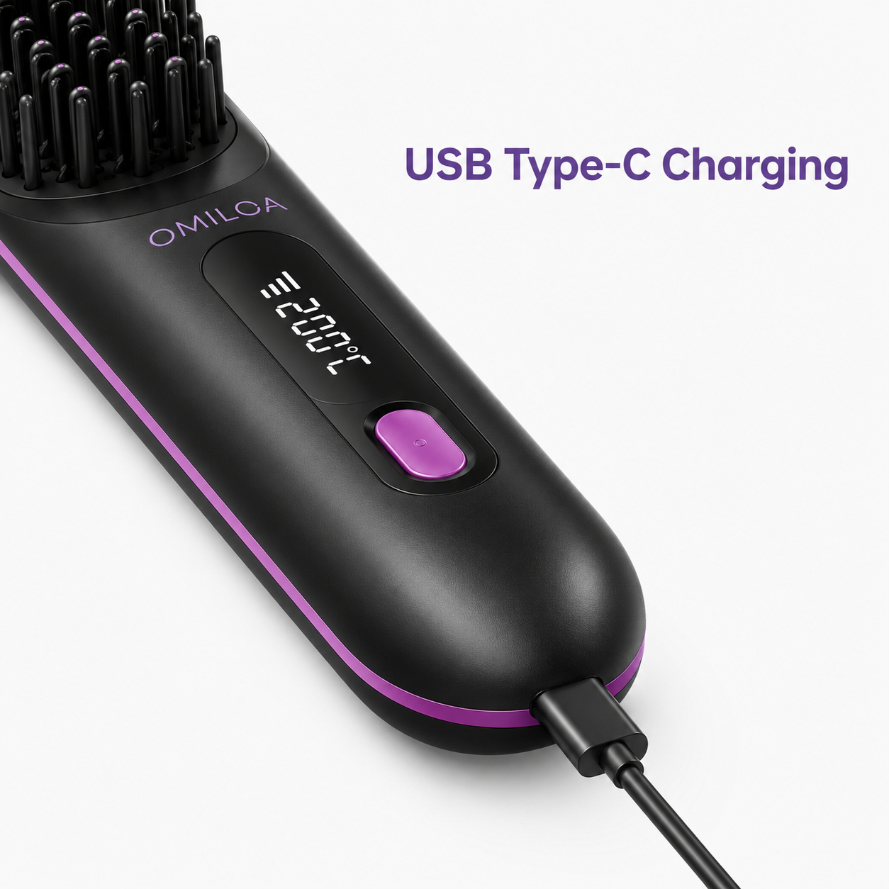 GlideStyle Pro USB-C charging port cordless hair straightener
